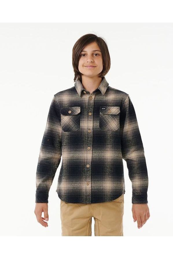 Rip Curl Count Flannel Boys Shirt Taupe