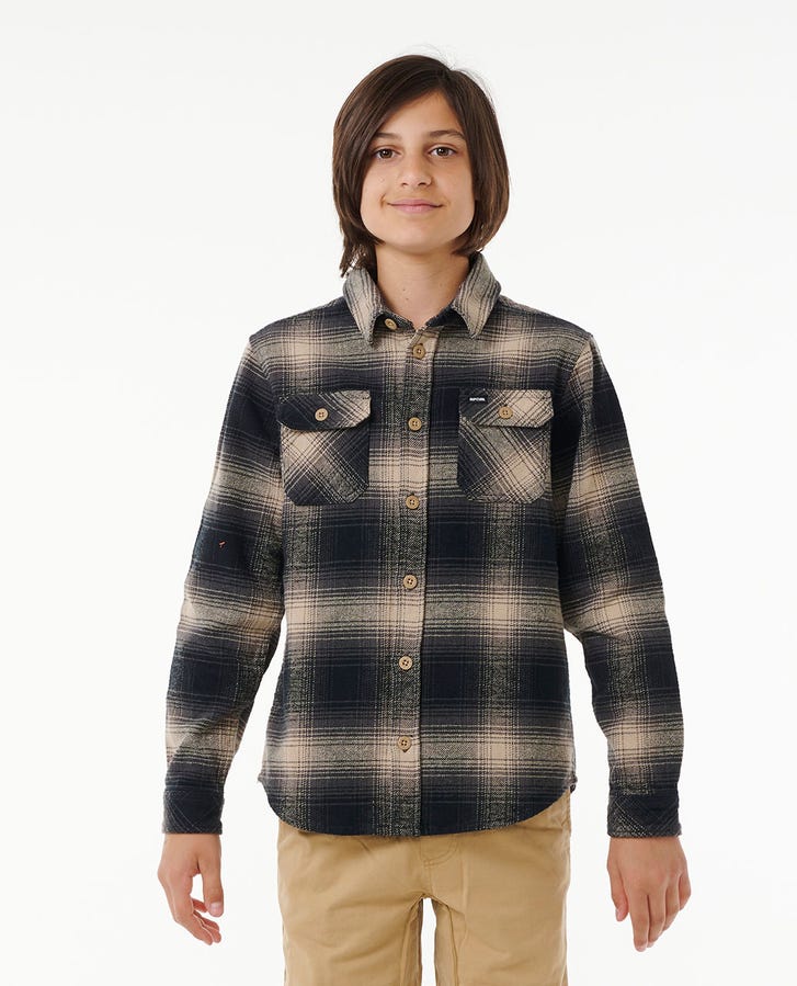 Rip Curl Count Flannel Boys Shirt Taupe