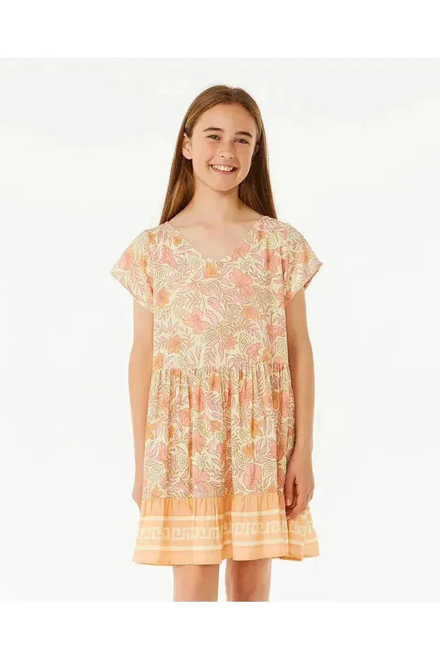 Rip Curl Hidden Tropic Girls Dress Lemon Ice