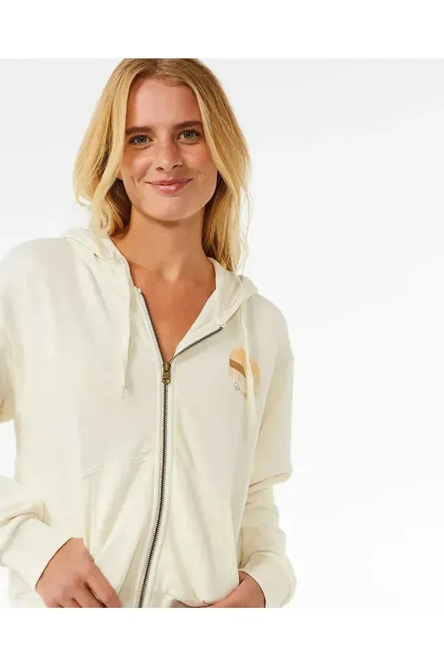 Rip Curl Line Up Relaxed Zip Thru Hood Bone