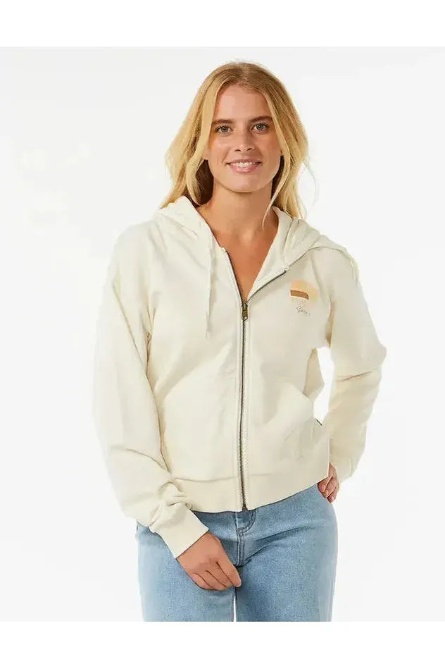 Rip Curl Line Up Relaxed Zip Thru Hood Bone