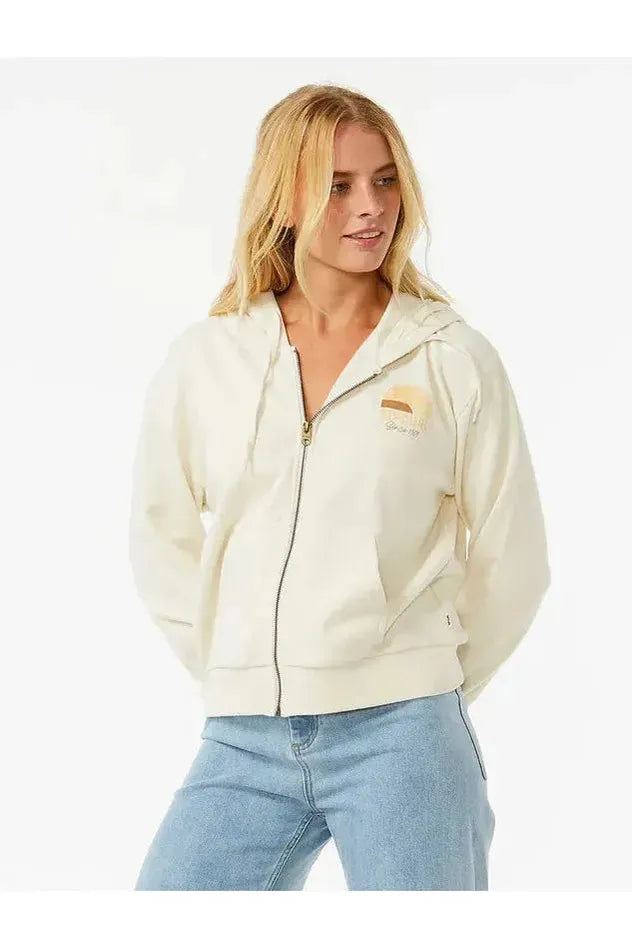 Rip Curl Line Up Relaxed Zip Thru Hood Bone