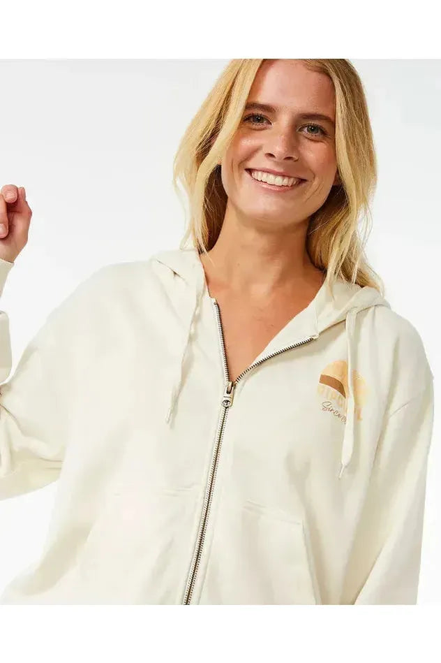 Rip Curl Line Up Relaxed Zip Thru Hood Bone