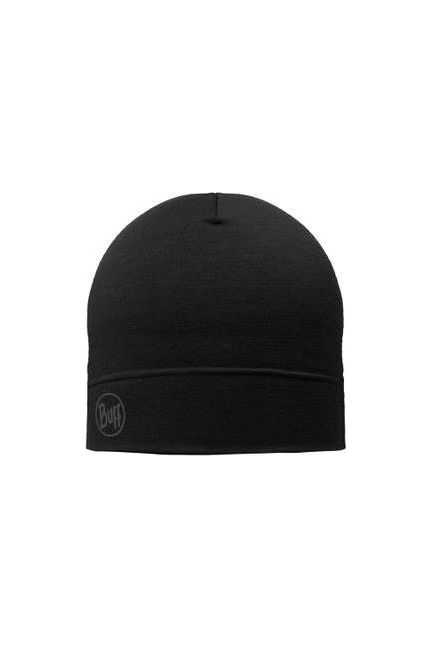 Buff Merino Lightweight Beanie Solid Black