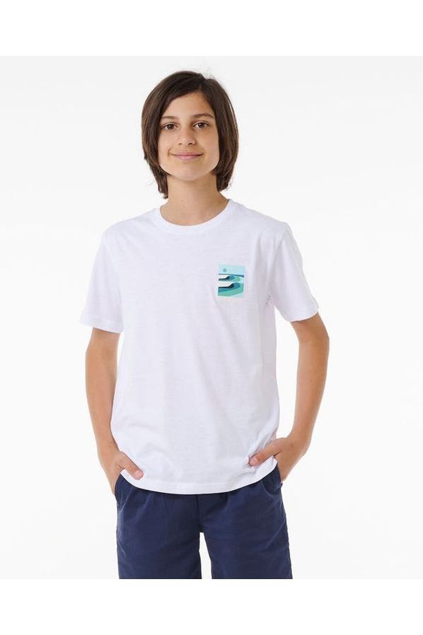 Rip Curl Surf Revival Lined Up Boys T-Shirt White