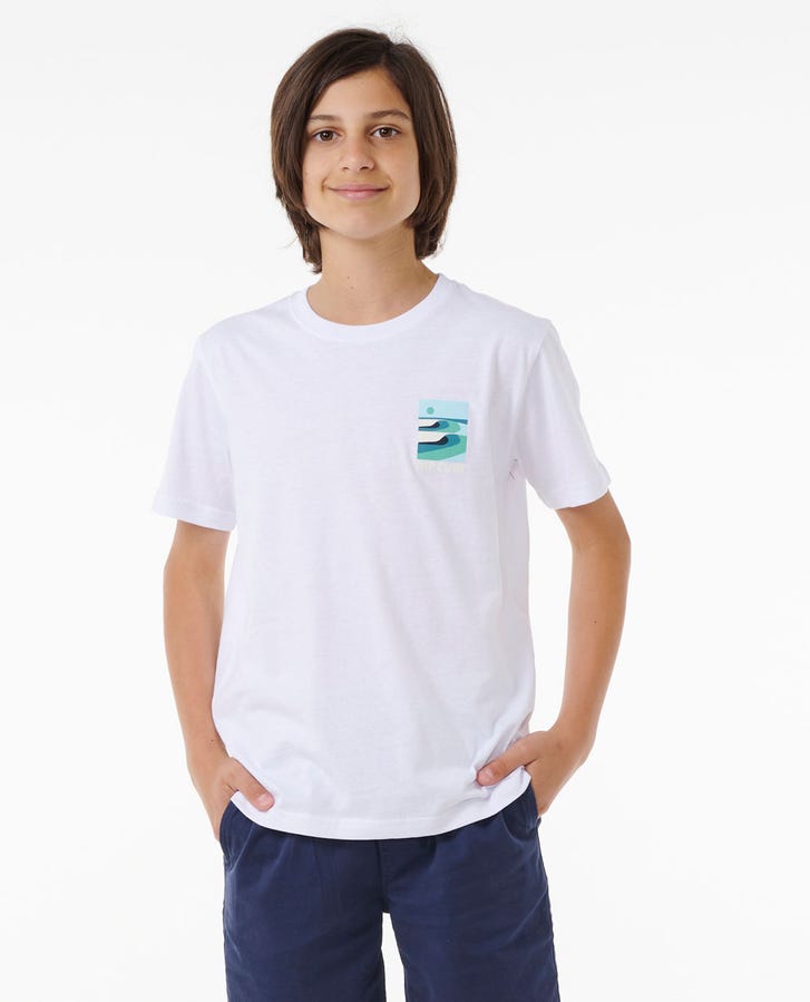 Rip Curl Surf Revival Lined Up Boys T-Shirt White