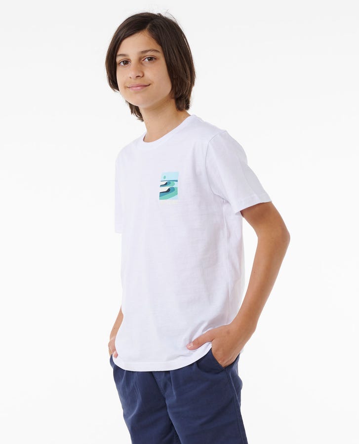 Rip Curl Surf Revival Lined Up Boys T-Shirt White