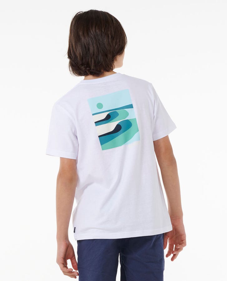 Rip Curl Surf Revival Lined Up Boys T-Shirt White