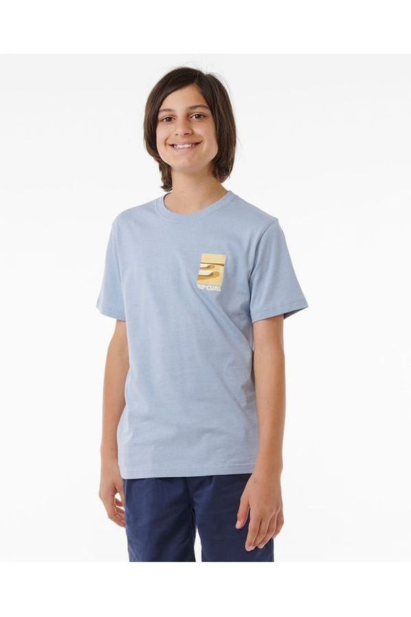 Rip Curl Surf Revival Lined Up Boys T-Shirt Spray Blue