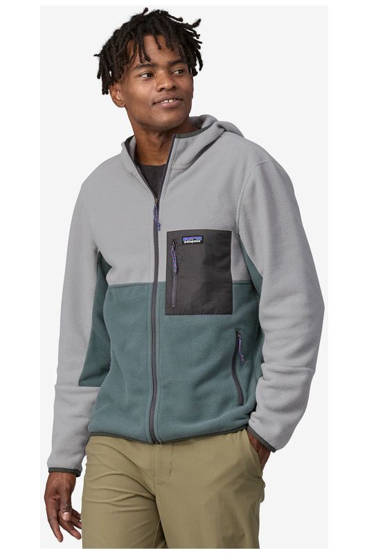 Patagonia Men's Microdini Hoody Nouveau Green Salt Grey