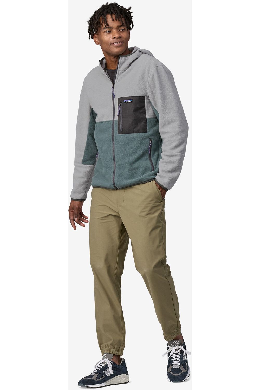 Patagonia Men's Microdini Hoody Nouveau Green Salt Grey