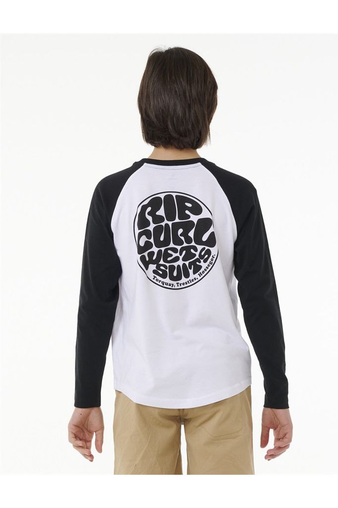 Rip Curl Wettie Icon Long Sleeve Boys T-Shirt Black