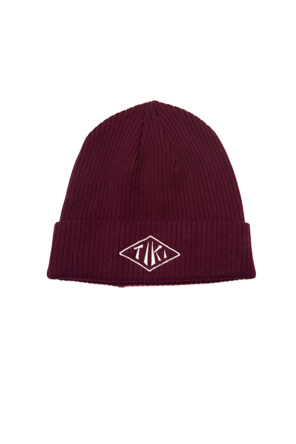 Tiki Diamond Knit Beanie Burgundy