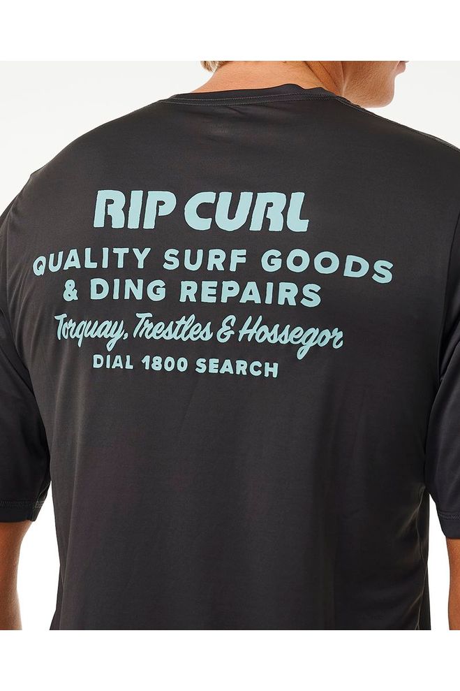 Rip Curl Ding Repairs Surflite UPF Short Sleeve Black