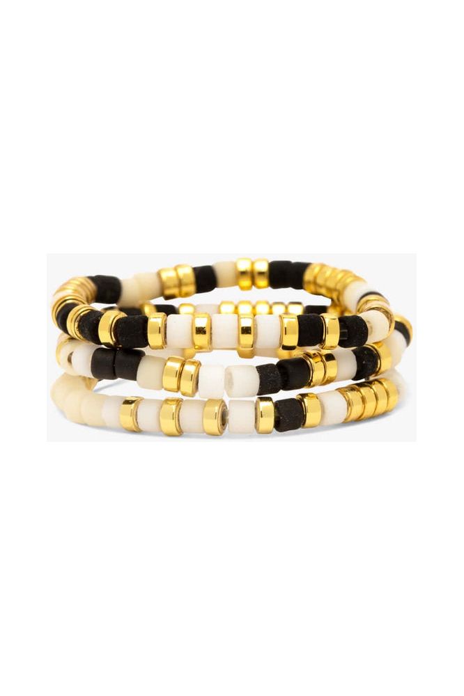 Pura Vida Mixed SB Gold Str Ring  Monochrome