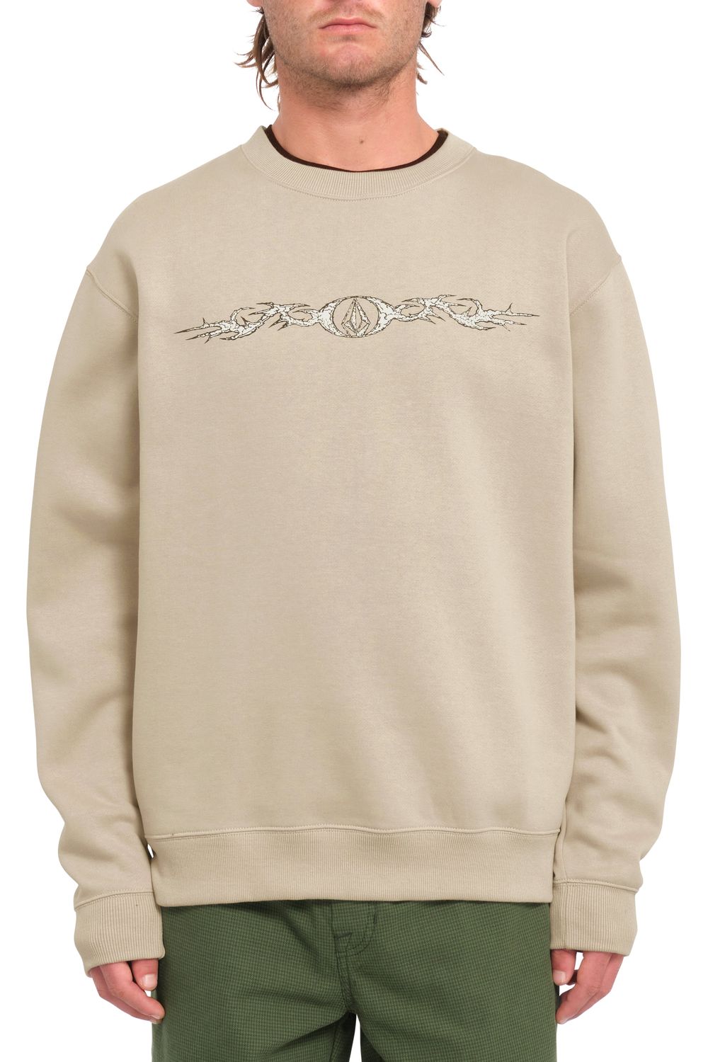 Volcom Watanite Crew Sweatshirt Khaki