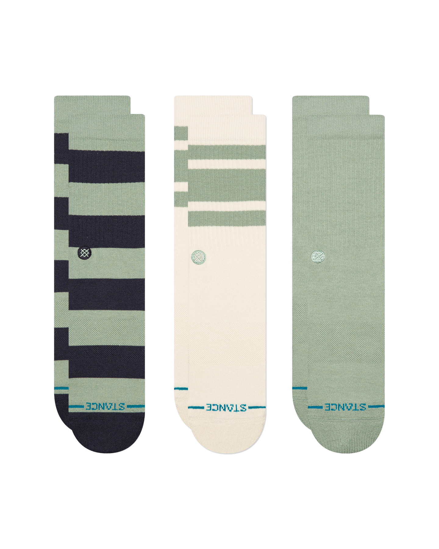 Stance TOWNIE CREW 3 PACK SEAGREEN