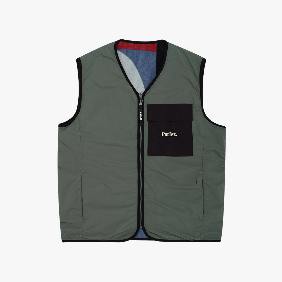 Parlez Amisk Reversible Gillet Kelp Green