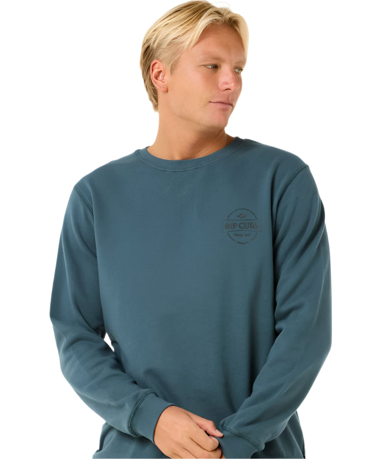 Rip Curl Stapler Crew Sweat Pine Night Blue