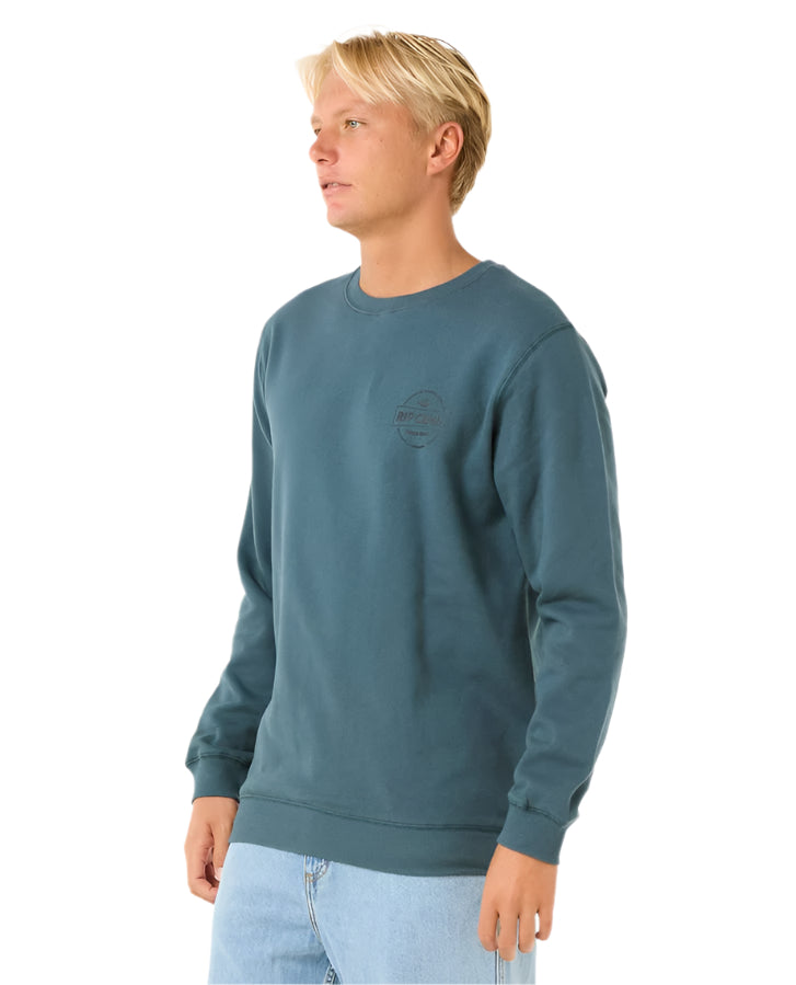 Rip Curl Stapler Crew Sweat Pine Night Blue