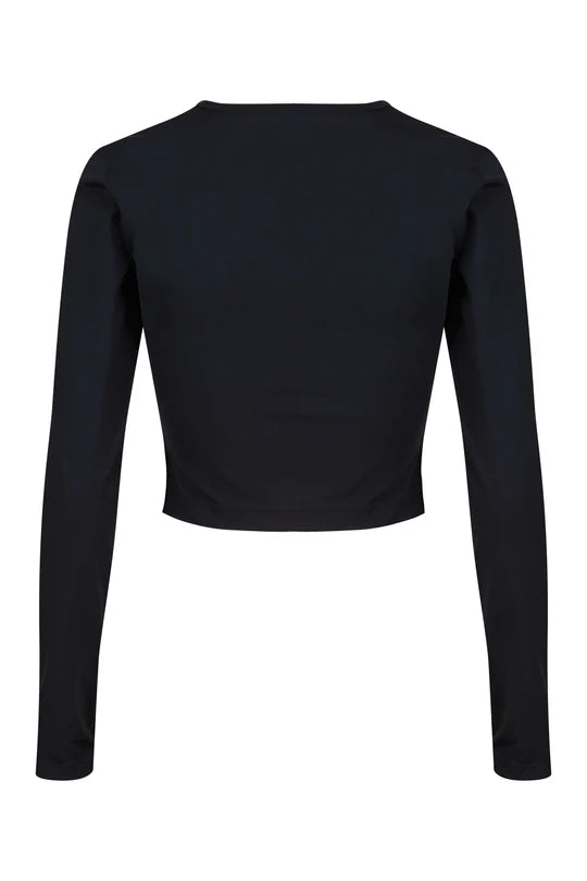 Davy J The Wrap Long Sleeve Swim Top Black