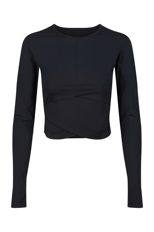 Davy J The Wrap Long Sleeve Swim Top Black