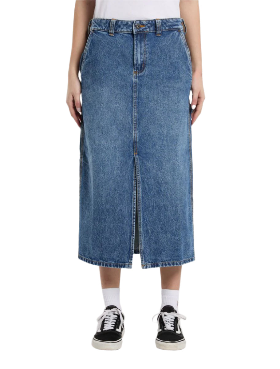 Dickies Long Denim Carpenter Skirt Classic Blue