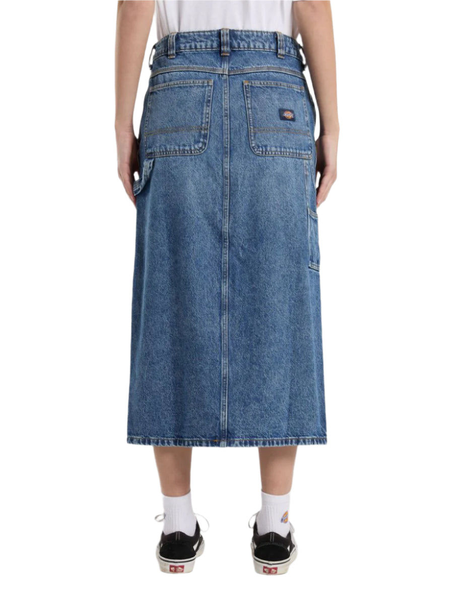 Dickies Long Denim Carpenter Skirt Classic Blue