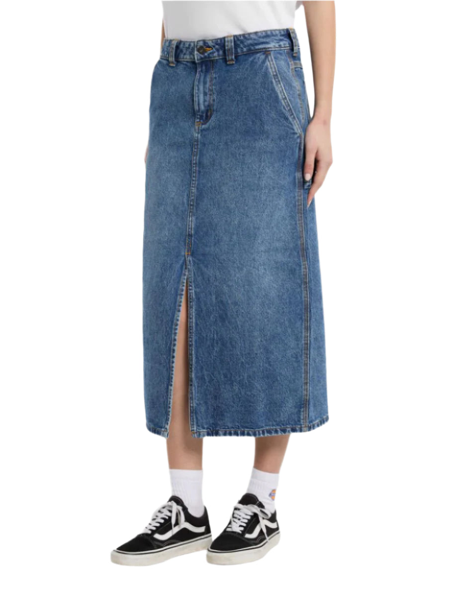 Dickies Long Denim Carpenter Skirt Classic Blue