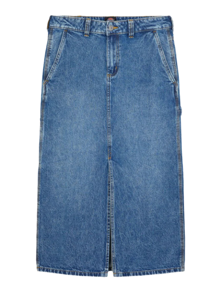 Dickies Long Denim Carpenter Skirt Classic Blue