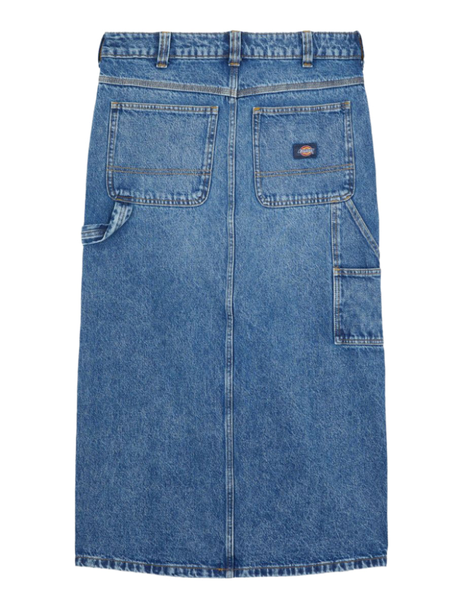 Dickies Long Denim Carpenter Skirt Classic Blue