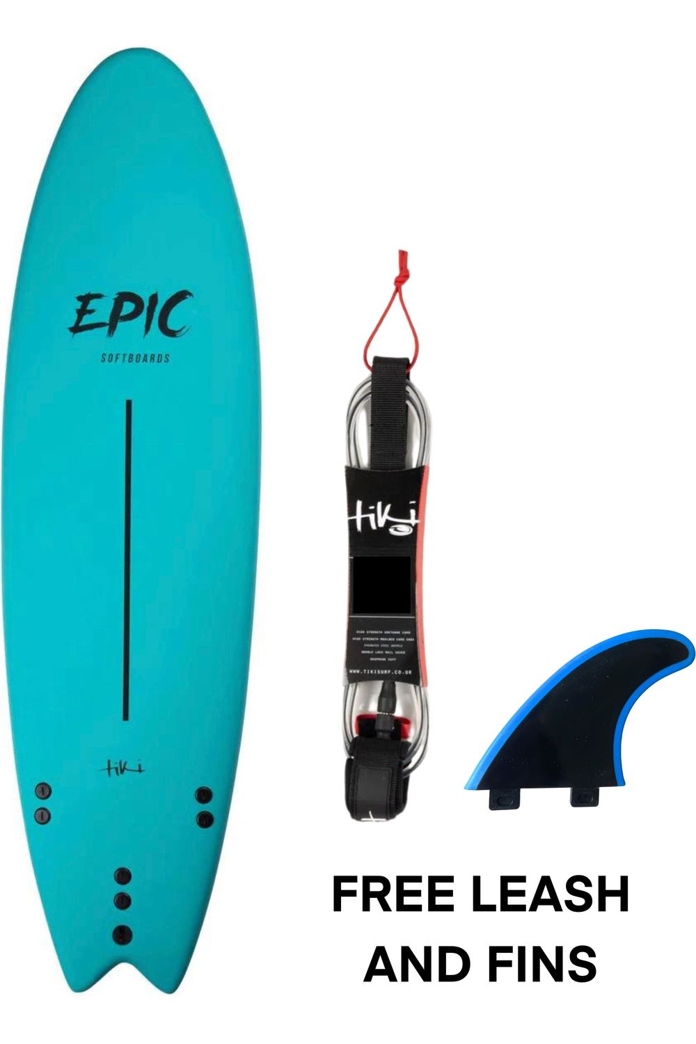 Tiki Epic 6'6 Softboard Bundle Deal In Blue