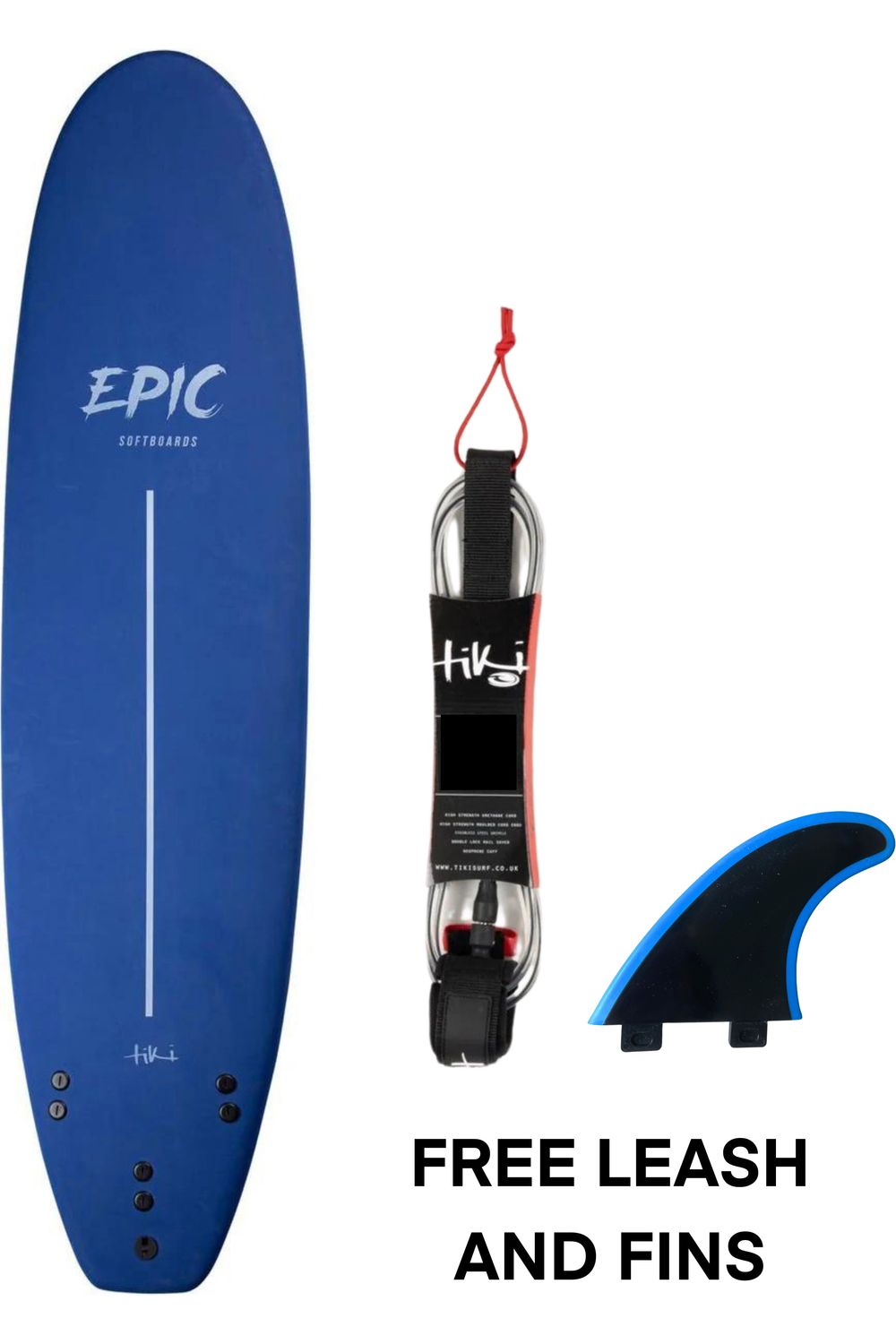 Tiki Epic 7'6 Softboard Bundle Deal Blue