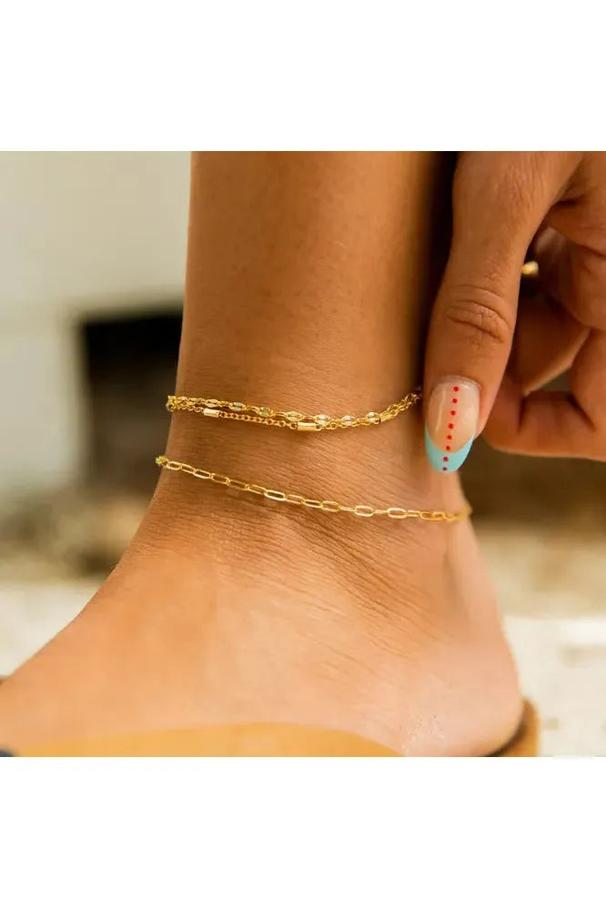 Pura Vida Ouro Chain Anklet Gold