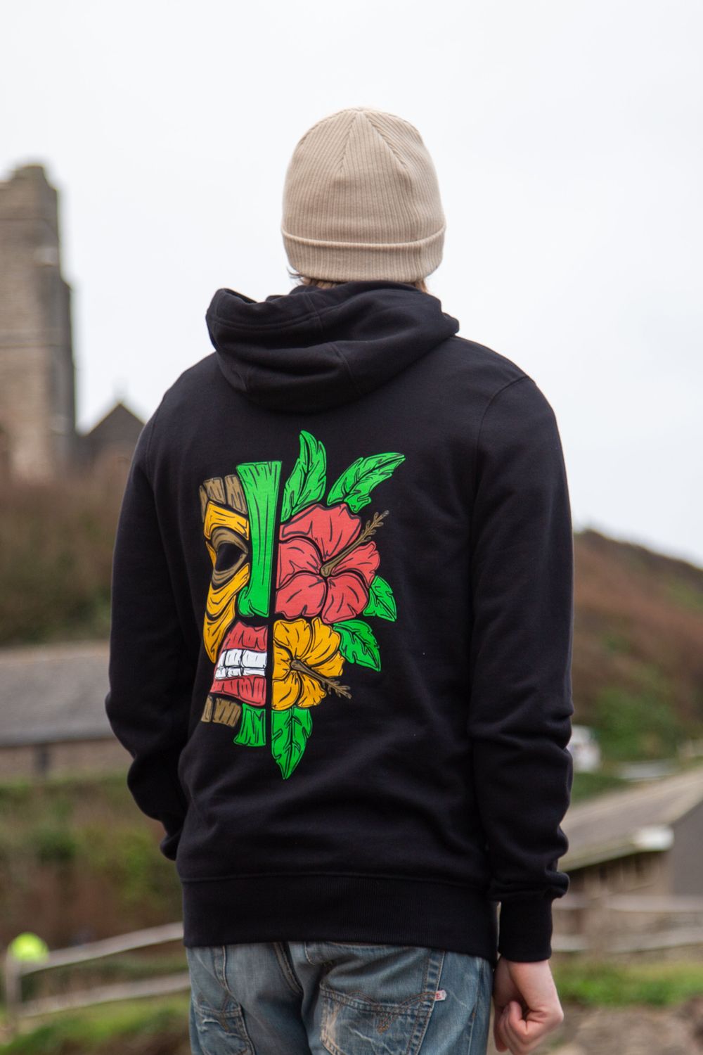 Tiki Petal Head Hoody Black