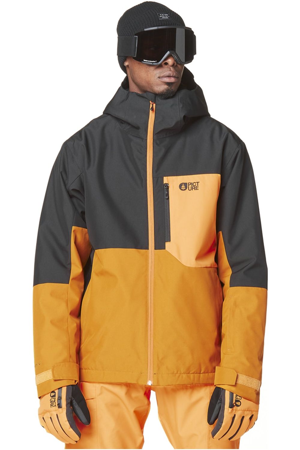 Picture Nitric Snow Jacket Black Honey Carrot from the front