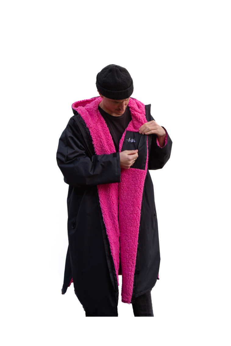 Tiki Tech Robe Black Pink