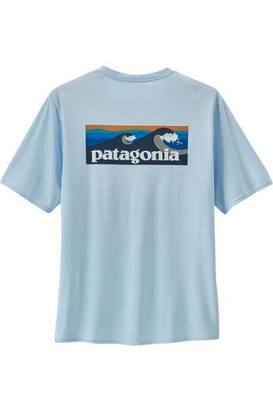 Patagonia Men's Cap Cool Daily Graphic Shirt - Waters Boardshort Logo: Chilled Blue