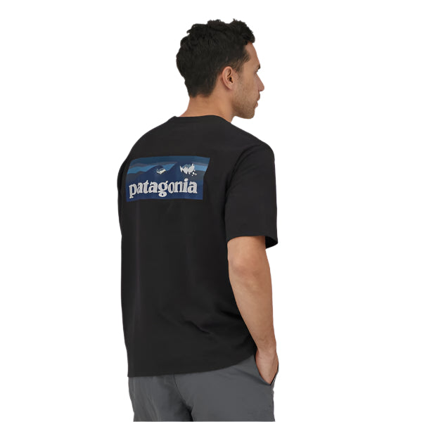 Patagonia Mens Boardshort Logo Pocket Responsibili T-Shirt Ink Black