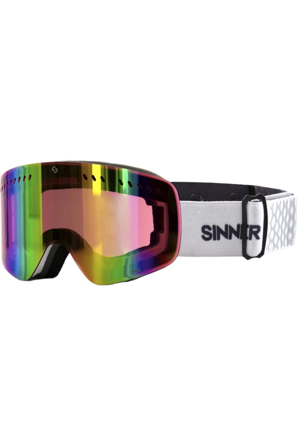 Sinner Pine Goggles Matte White Pink Mirror Lens