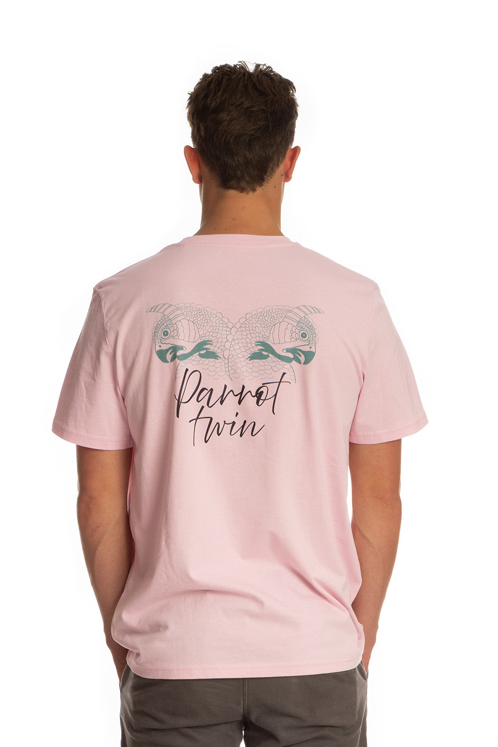 Tiki Twin Parrot Short Sleeve T-Shirt Pink