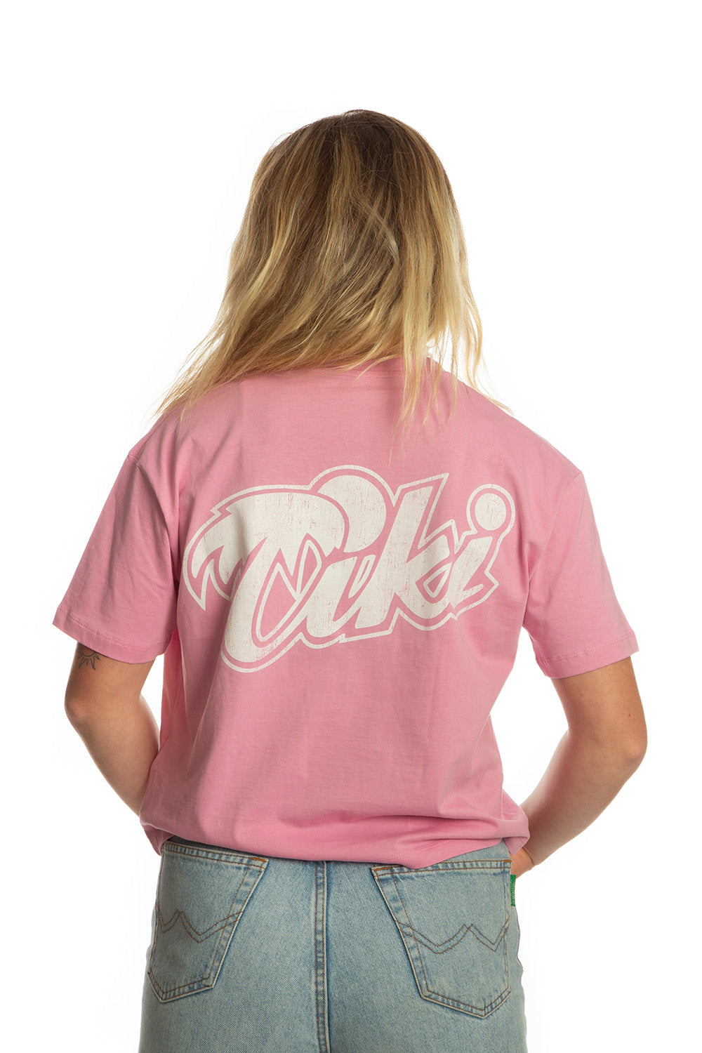 Tiki Retro Palm T-Shirt Pink