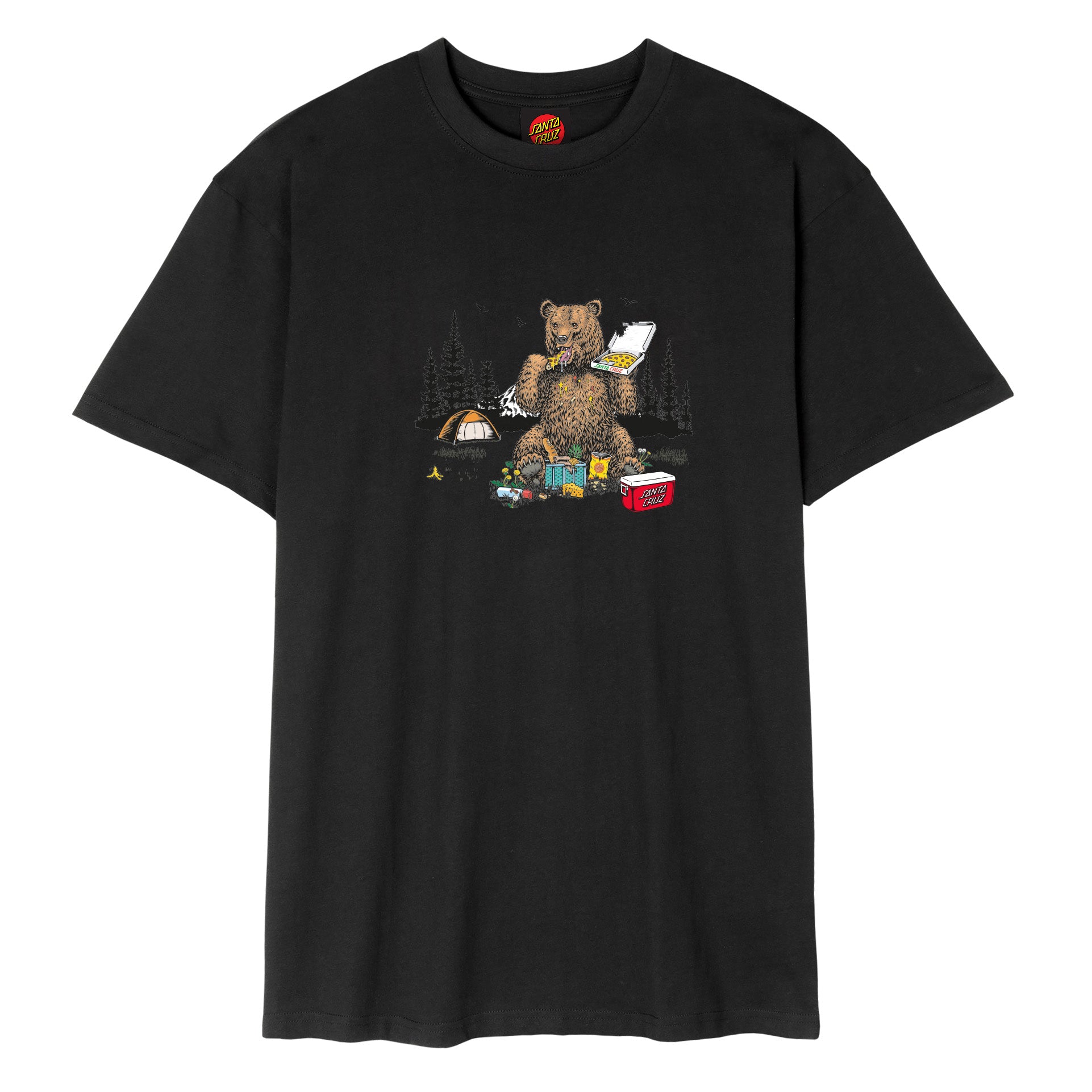 Santa Cruz Braun Pizza Bear T-Shirt Black