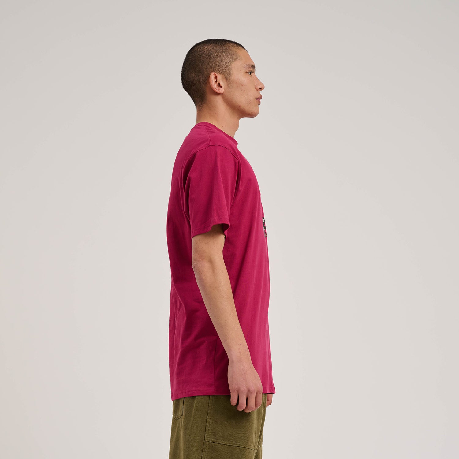 Santa Cruz Crescent Bone Hand T-Shirt Burgundy