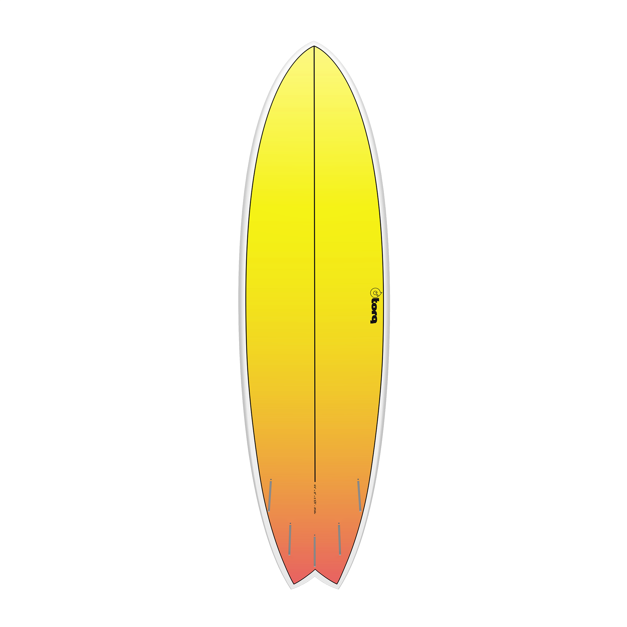 Torq TET Modfish Surfboard Yellow Orange Fade