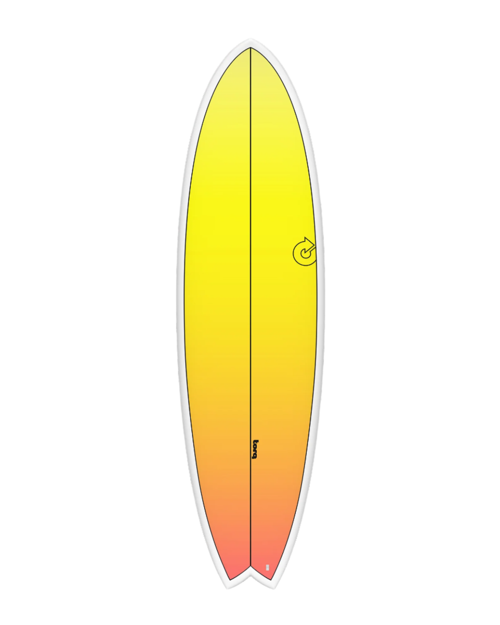 Torq TET Modfish Surfboard Yellow Orange Fade