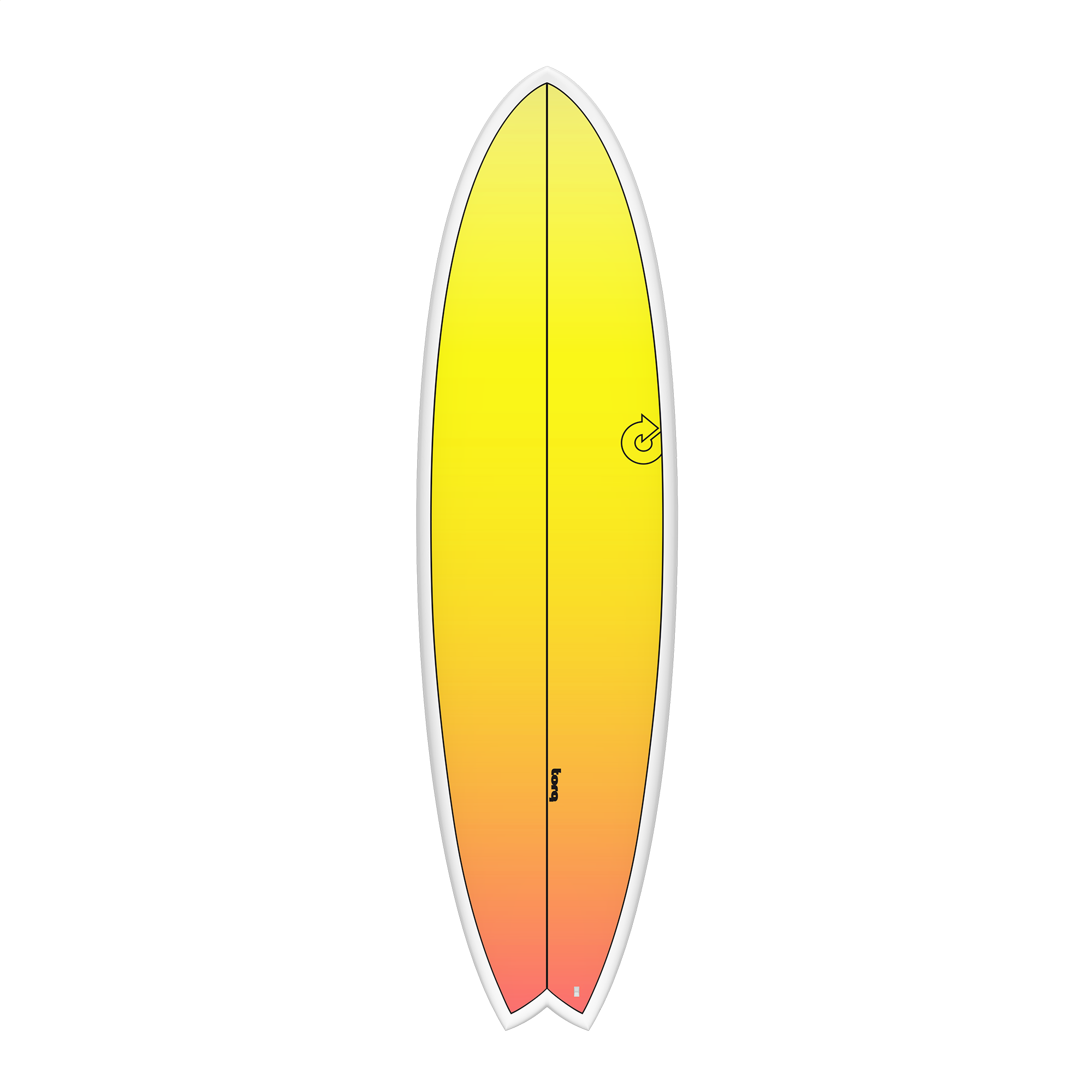 Torq TET Modfish Surfboard Yellow Orange Fade