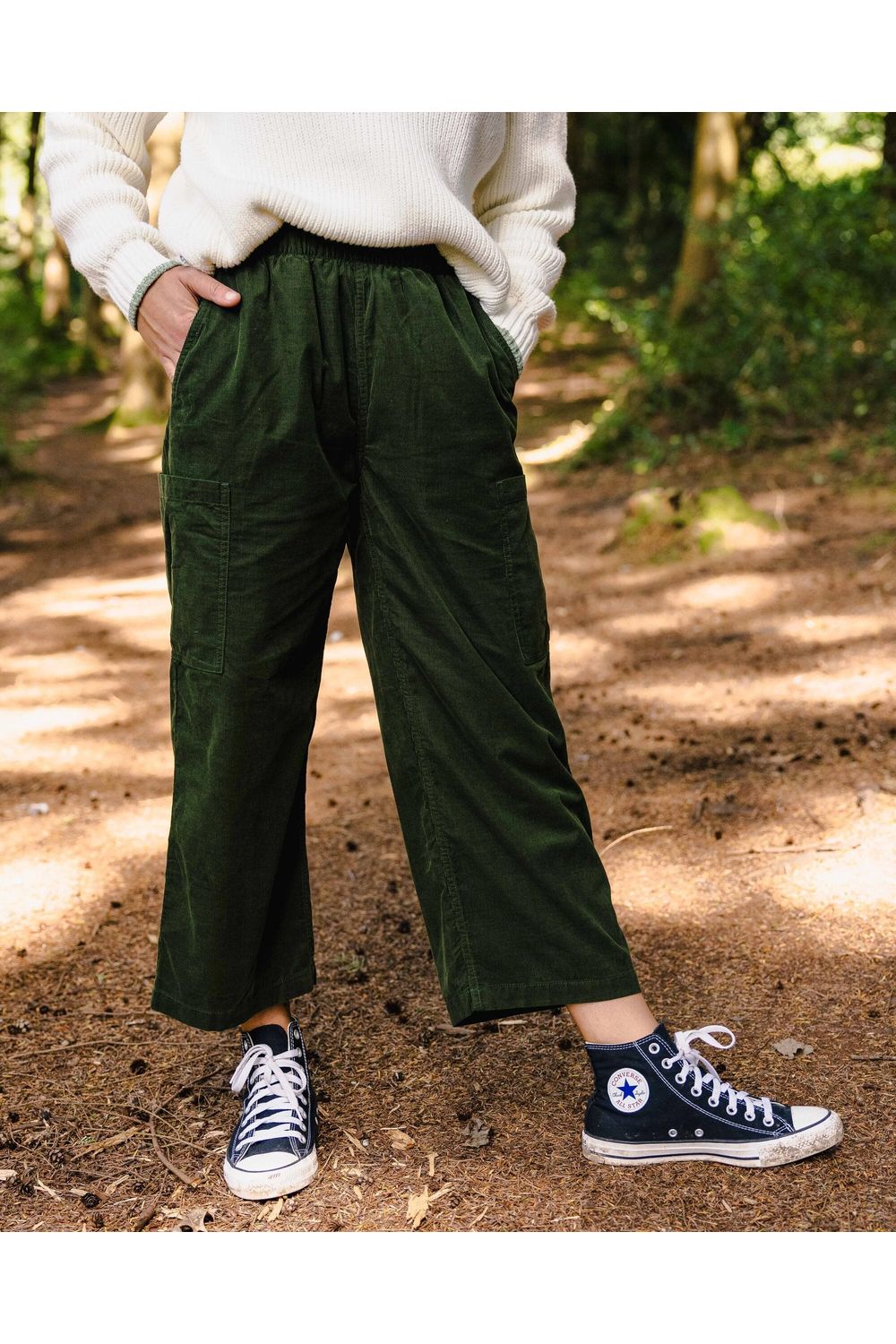 Passenger Someday 2.0 Organic Corduroy Crop Trouser Fir Tree