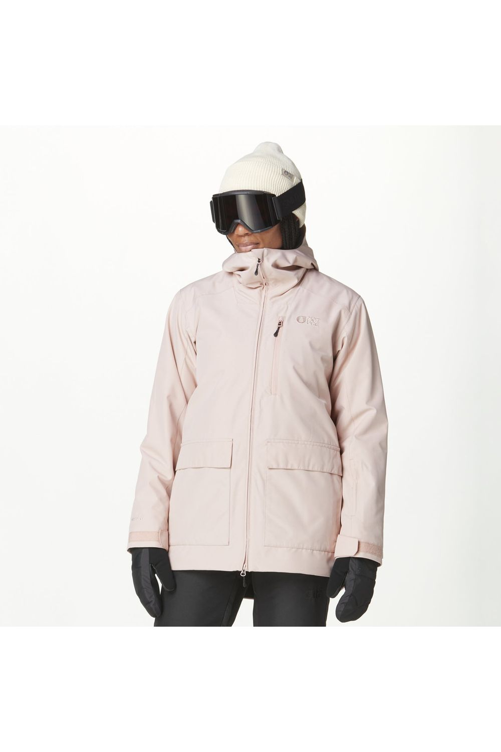 Picture Glawi Snow Jacket Shadow Gray from front on a model