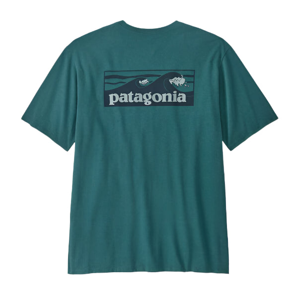 Patagonia Mens Boardshort Logo Pocket Responsibili T-Shirt Wetland Blue